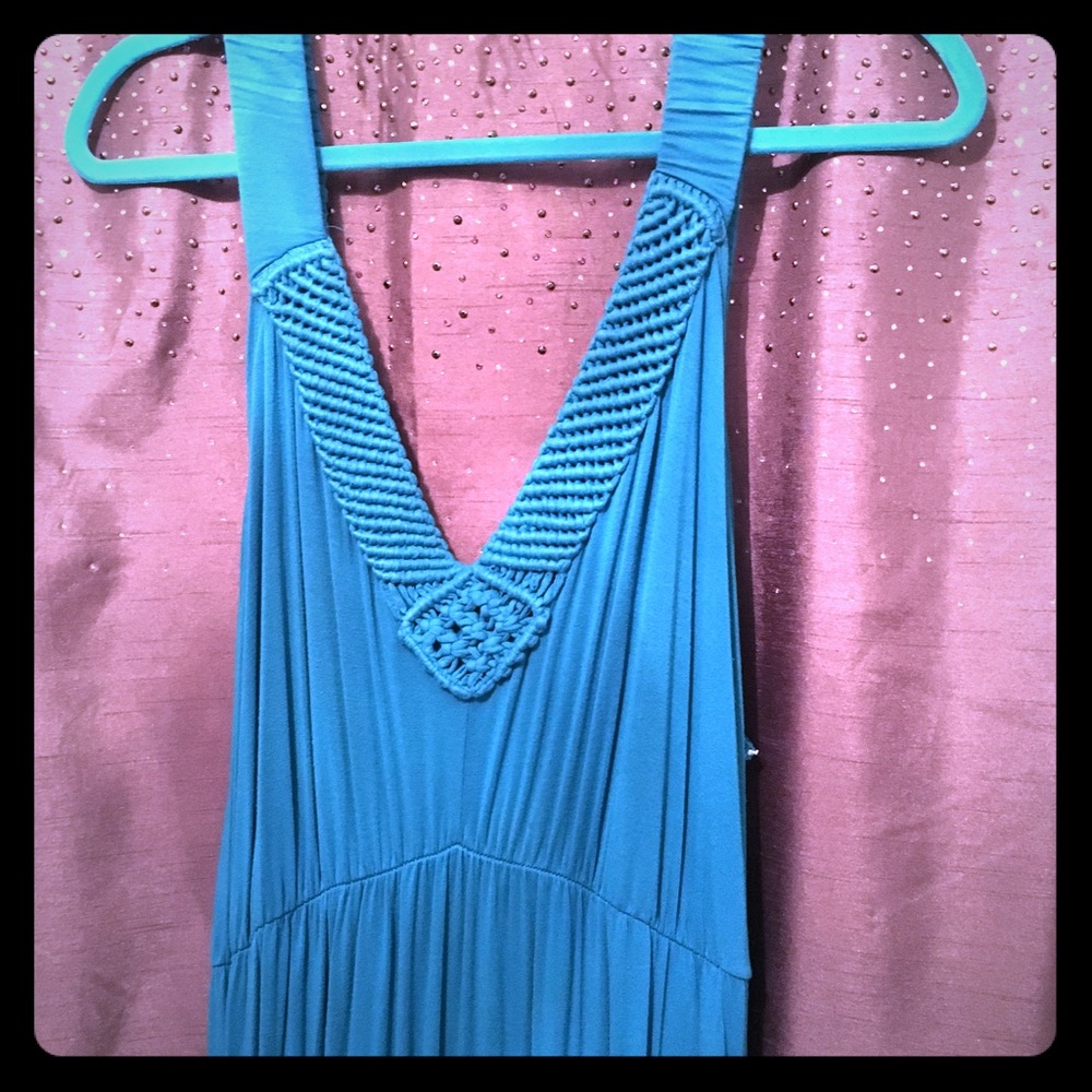 Aqua maxi dress
